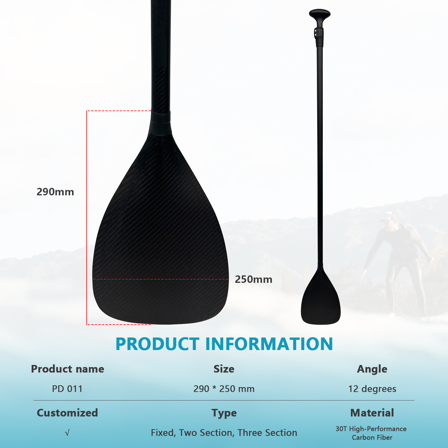 Latest company case about Downwind SUP Paddle with 2 Sections or 3 Sections Ultra-Light Carbon Fiber Design