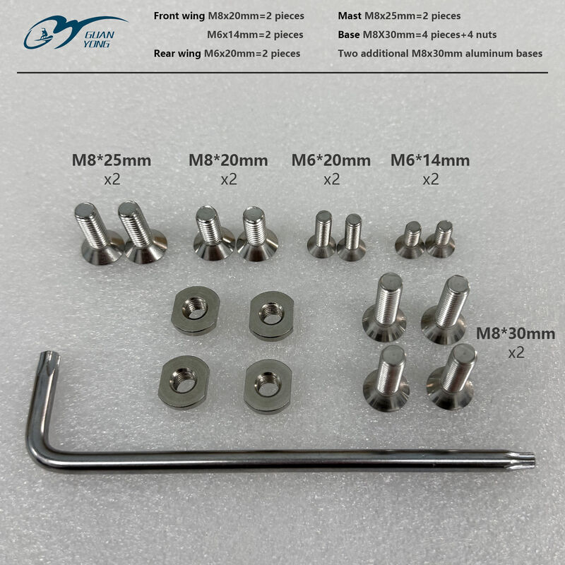 4Pcs Hydrofoil Mounting T Nut 8mm/6mm Mounting T-Nut And Screws